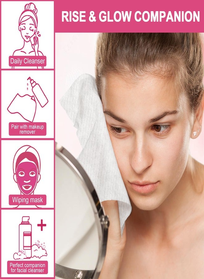 FACEMADE 120 Count Disposable Face Towels, 100% USDA Biobased Face Towelettes Disposable, Clean Facial Towels for Makeup and Clean Skin, Super Soft and Thick Dry Wipes Club - Image 2